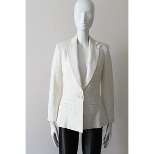 Cushnie et Ochs Woven Soft White Blazer Size 2